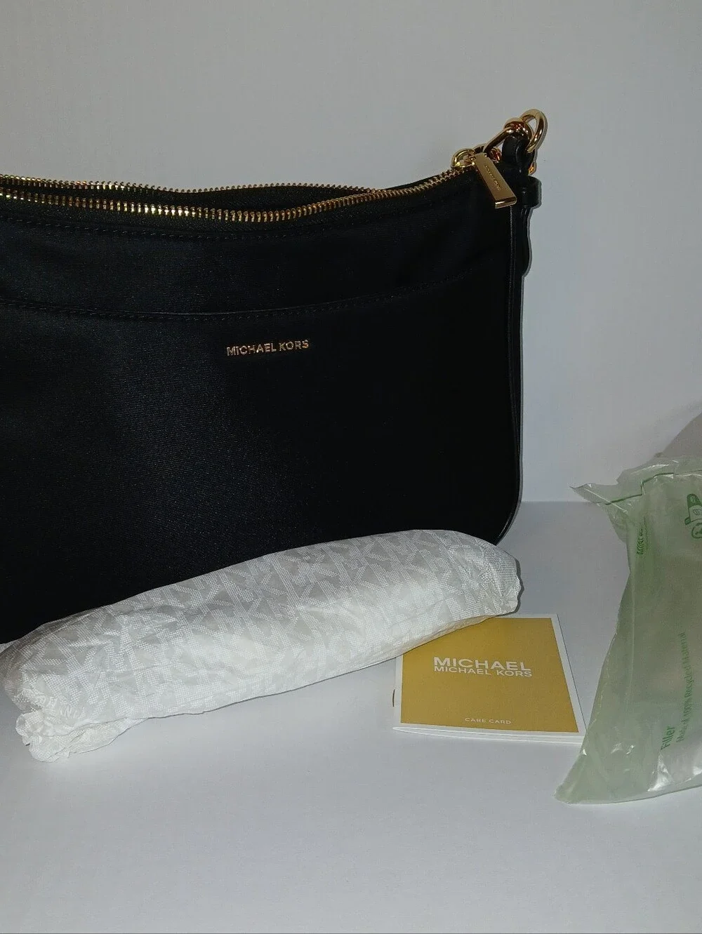 Michael Kors Recycled Nylon Jet Set Shoulder Bag W Crossbody Strap, Black Med